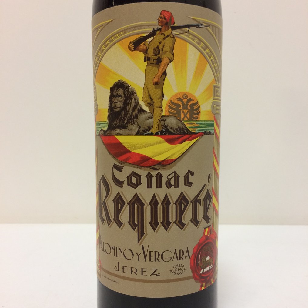 Palomino y Vergara - Coñac Requeté, Tres Aspas, Jerez - b. Década de 1930 - n/a (75cl) #2.1