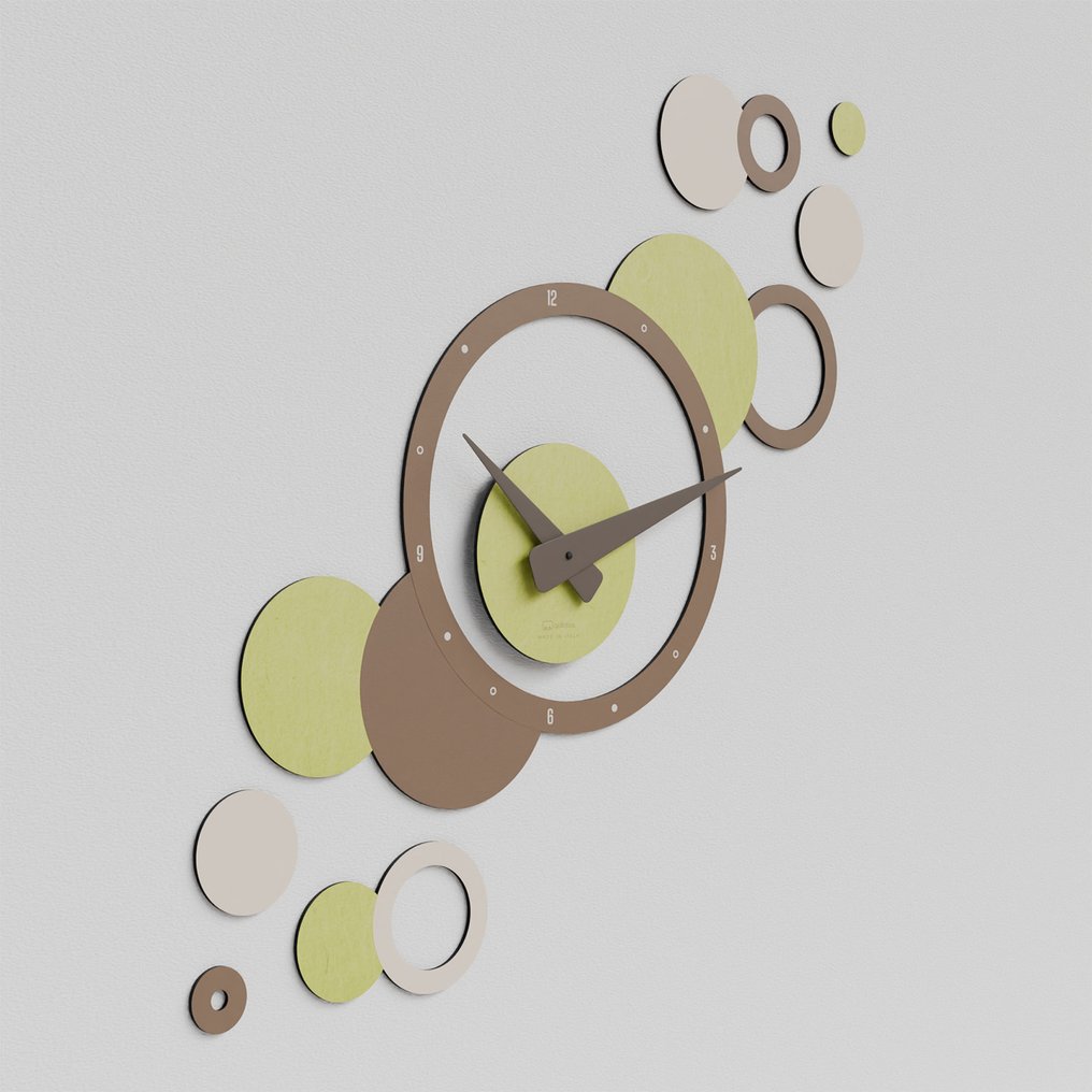 Vægur - GIallobus - Samtidskunst Træ - 2024 - Ur Stone #1.0