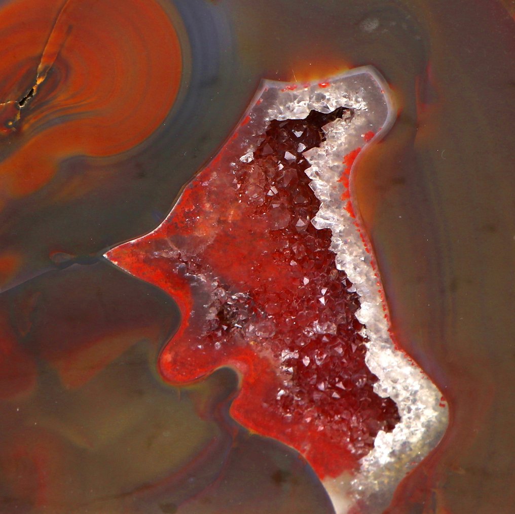 无底价 - 红色'玛瑙'玛瑙 - 12x12x5 厘米 晶球- 1 kg #4.3