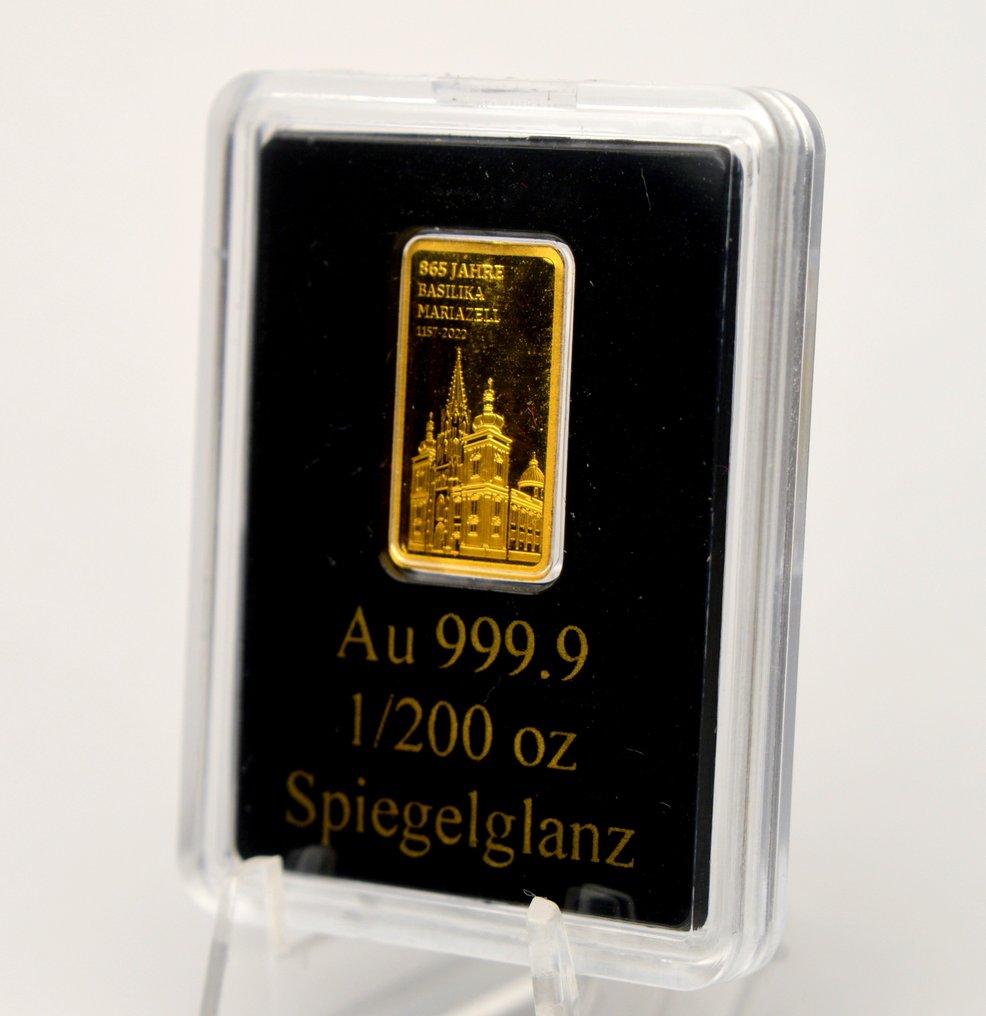 Østrig. Medal Basilika Mariazell 2022  - Bar Ingot - 1/200oz (.999)  (Ingen mindstepris) #2.1