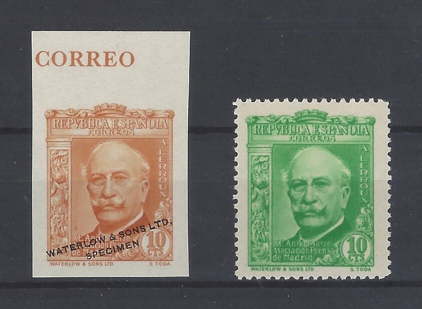 西班牙 1936 - 稀有印刷错误-颜色问题-无牙痕 - Edifil Esp. nº 698cc #2.1