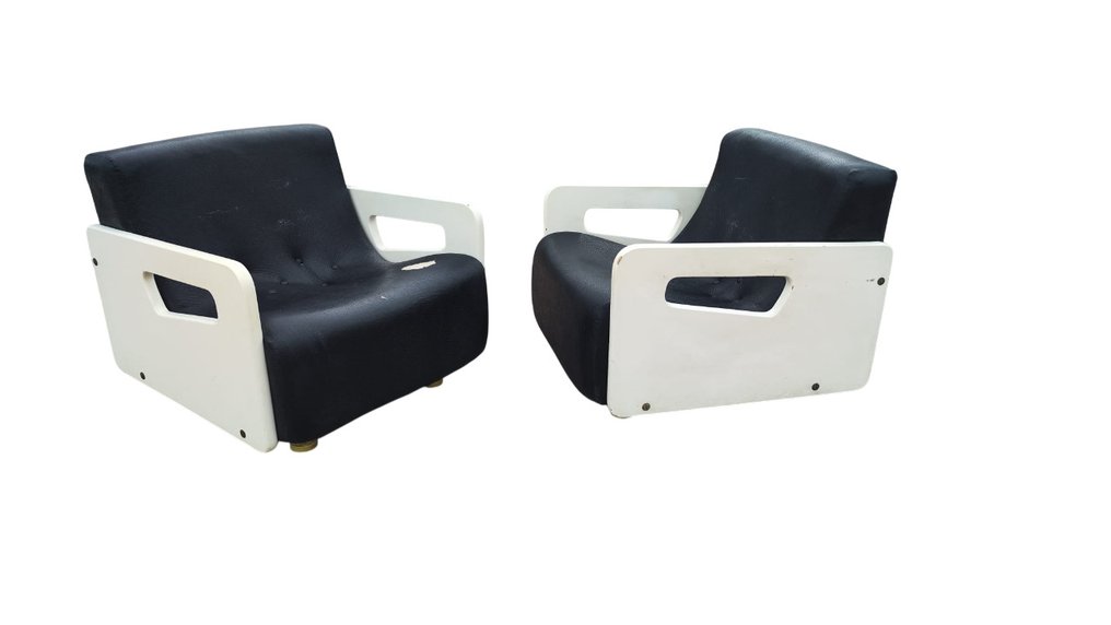 Beka Italia - Πολυθρόνα (2) - Χελώνα - Ξύλο, Similpelle - Κλασικός Σχεδιασμός Εποχής του Διαστήματος #2.1