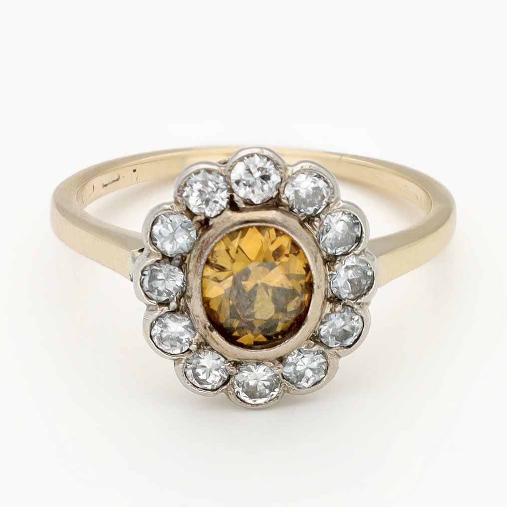 Ring - 14 karat Gulguld Diamant (Natur) #1.0