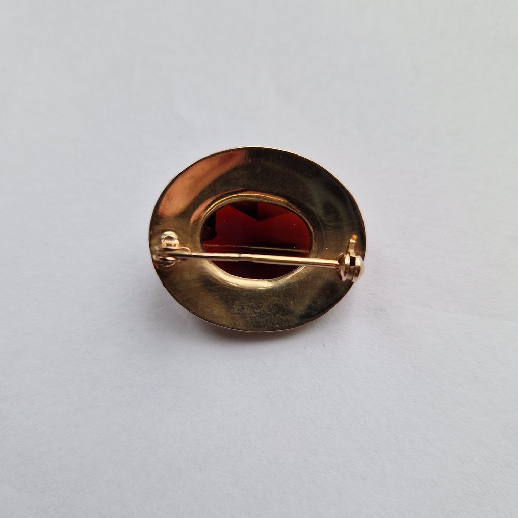 Broche - 14 karat Gulguld Granat - Entourage broche #3.2