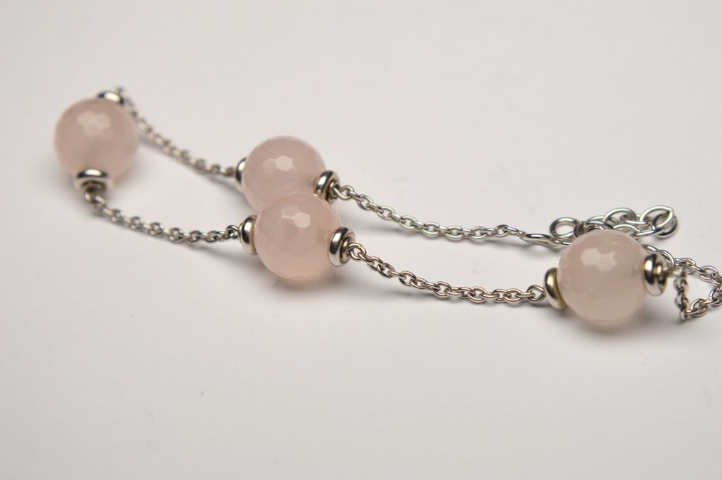 Prata 925 - Bracelete - Quartzo Rosa #2.1