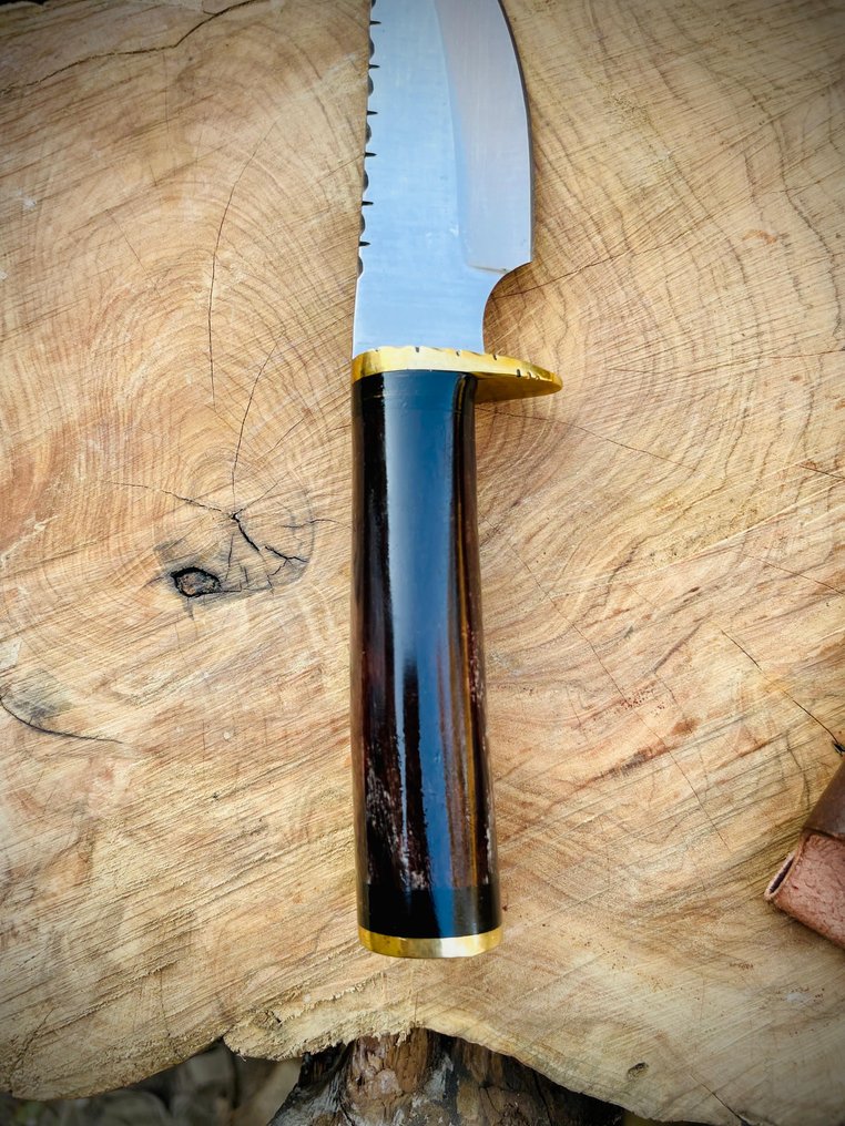 厨刀 - Utility knife - 钢, 木, 黄铜, 皮革 - 英国 #4.3