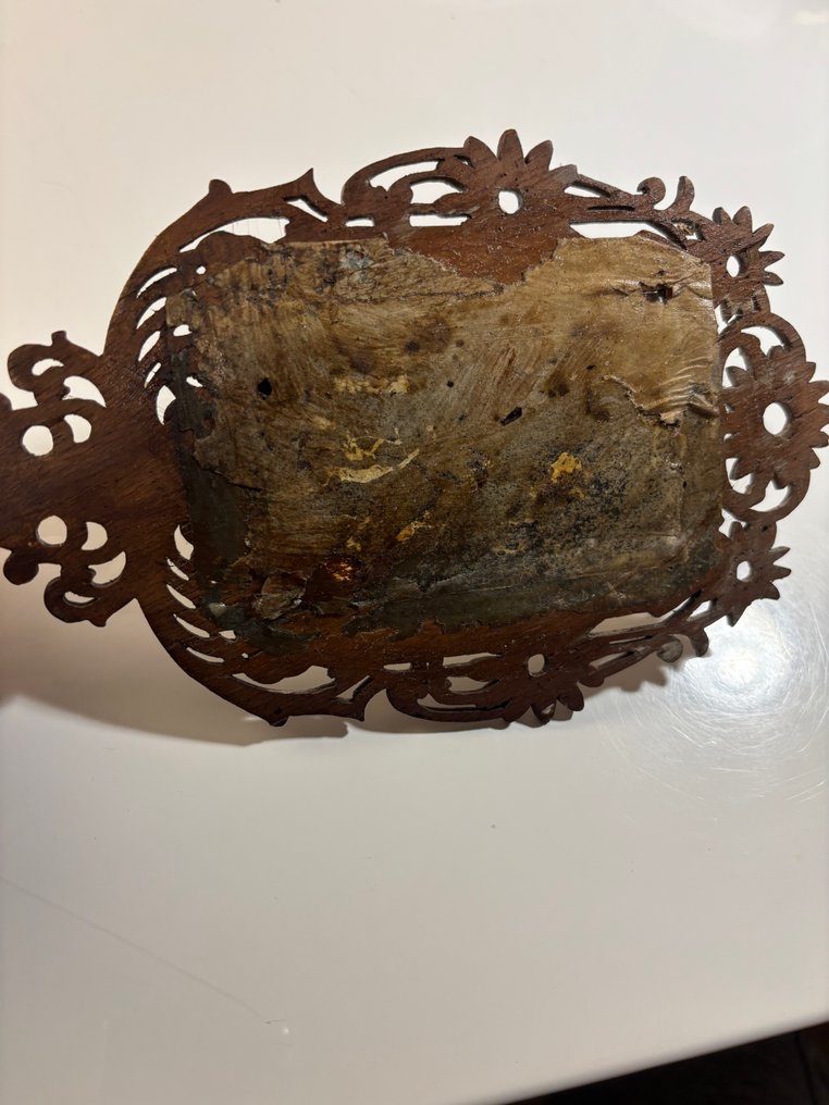 Hand mirror  - Wood - Perforated Wood #4.3