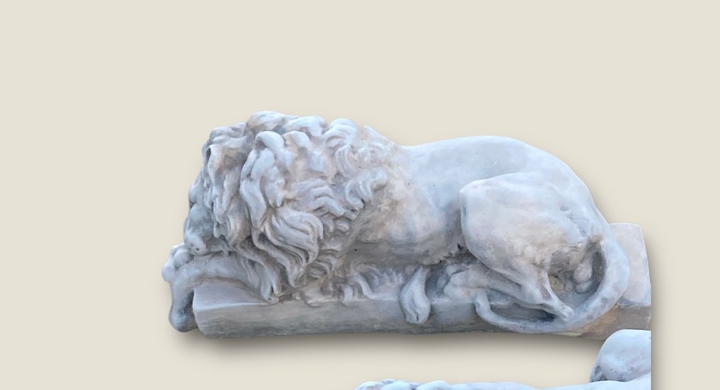 雕塑, Coppia leoni - 17 cm - Canova的狮子雕塑 - 石材雕刻 #2.1