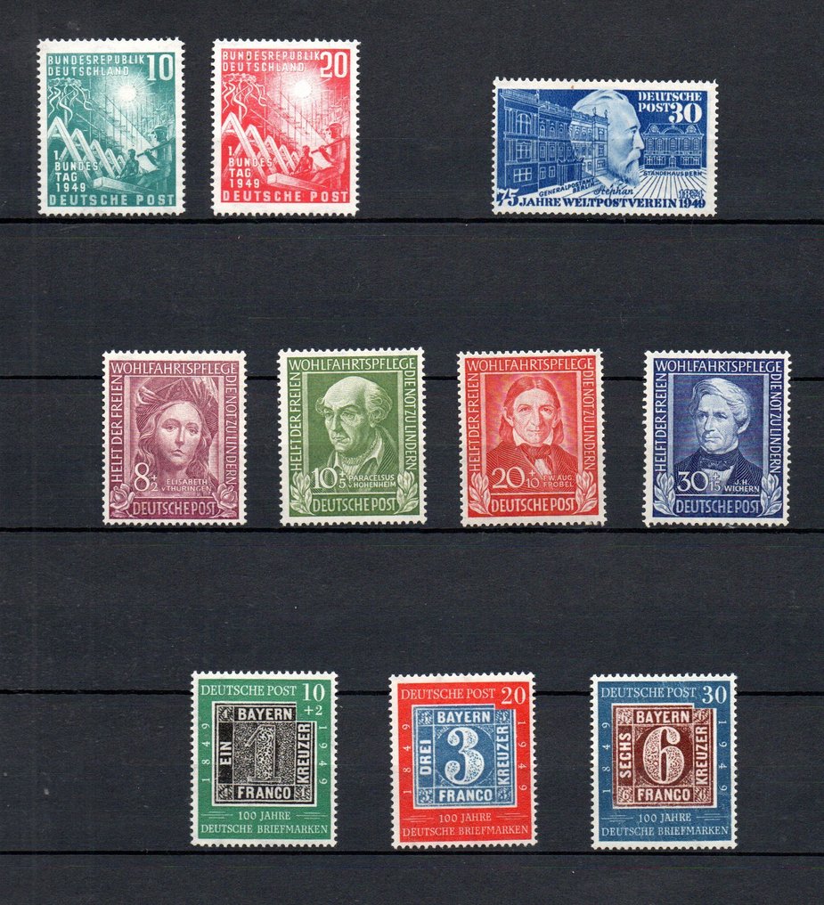 德国，联邦共和国 1949 - 1949 年份 Michel 111/20 完整的 - 111/120 #1.0
