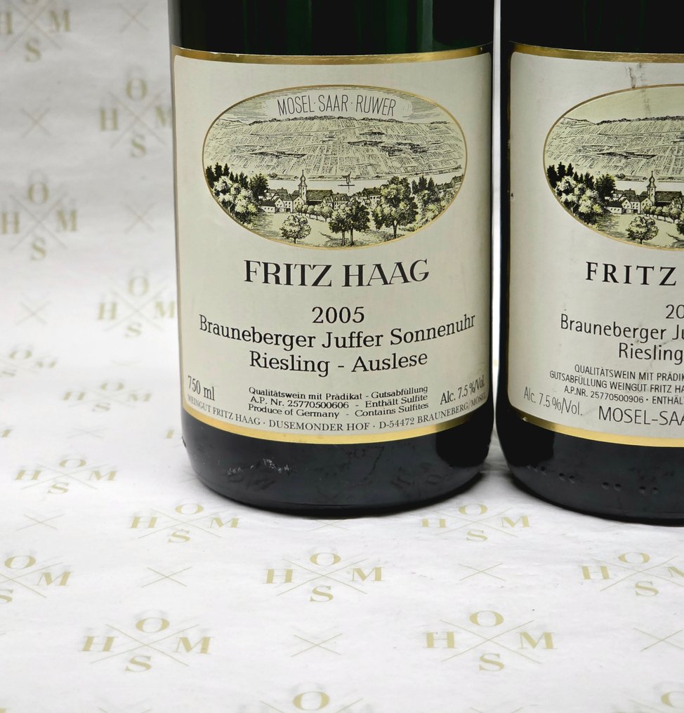 2005 Fritz Haag, Auslese Quatro, Goldkapsel, Goldkapsel #09 & #12 - Brauneberger Juffer Sonnenuhr - Mosel Auslese - 4 Garrafas (0,75 L) #4.3