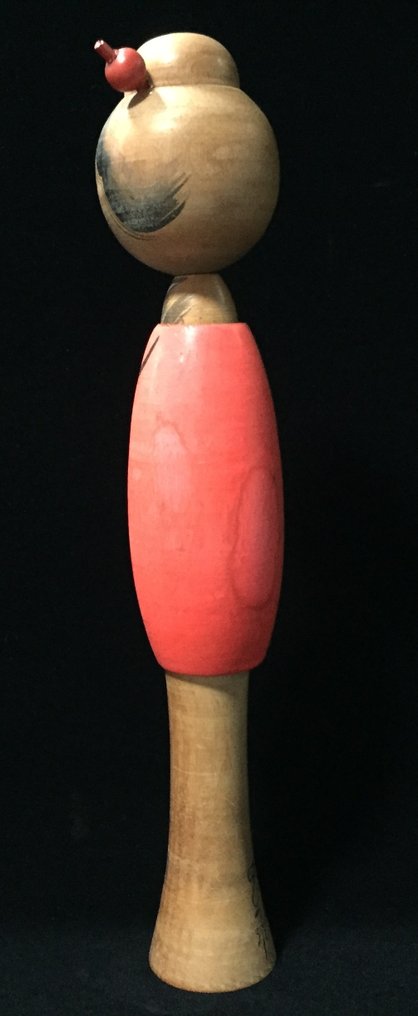 签名宫下一梦 / 日本复古木制小木偶（高：25厘米） - 木 - 日本 - 昭和年代(1926-1989) #2.1