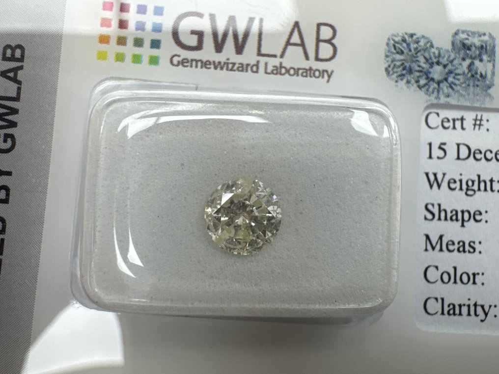 没有保留价 - 1 pcs 钻石  (天然)  - 0.83 ct - 圆形 - I - I1 内含一级 - Gemewizard宝石实验室（GWLab） #1.0