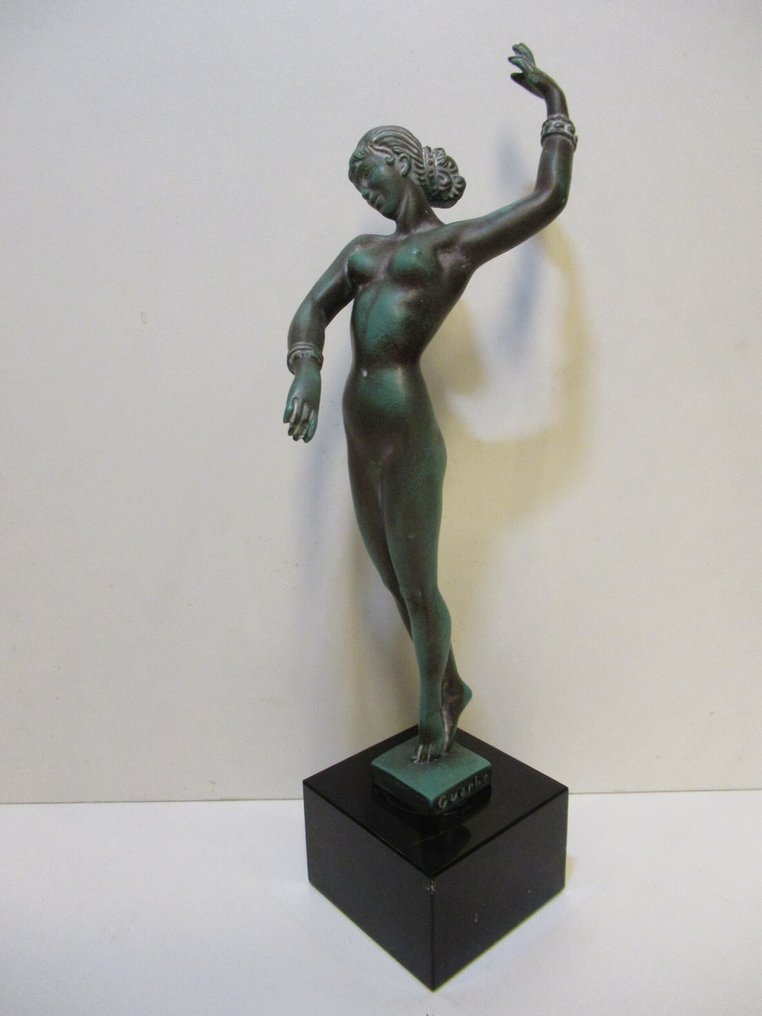 Guerbe - Le Verrier - Γλυπτό, La Bohème - 28 cm - Λευκό μέταλλο - 1940 #1.0