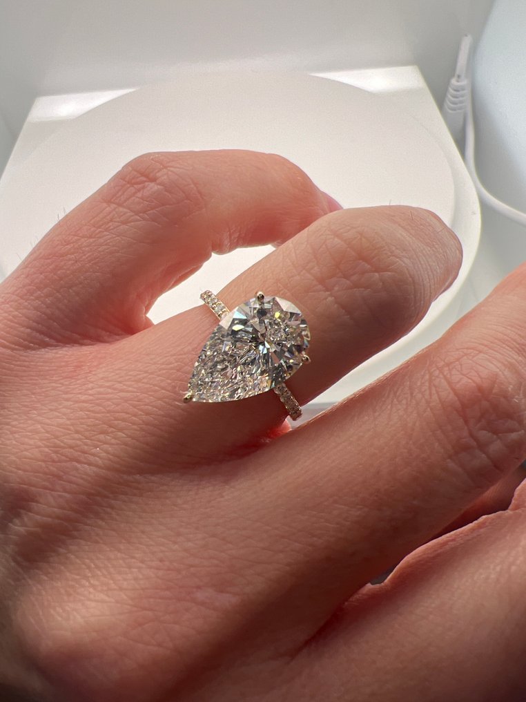 戒指 - 14 克拉 黃金 -  4.29ct. tw. 鉆石 (實驗室培育) - 鉆石 #4.3