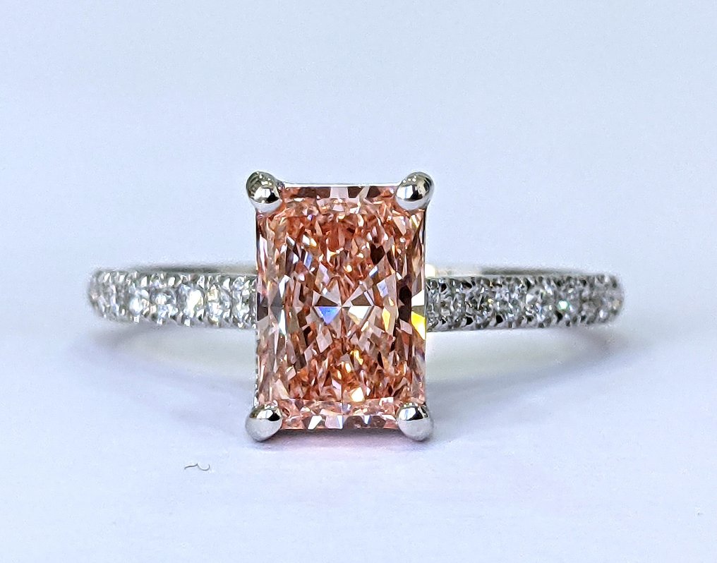 χωρίς τιμή ασφαλείας - Δαχτυλίδι - 18 καράτια Λευκός χρυσός -  1.73ct. tw. Διαμάντι (Διαμάντια εργαστηριακής καλλιέργειας με φανταχτερά χρώματα) - Διαμάντι - Πολυτεχνική ζωντανή ροζ #2.1