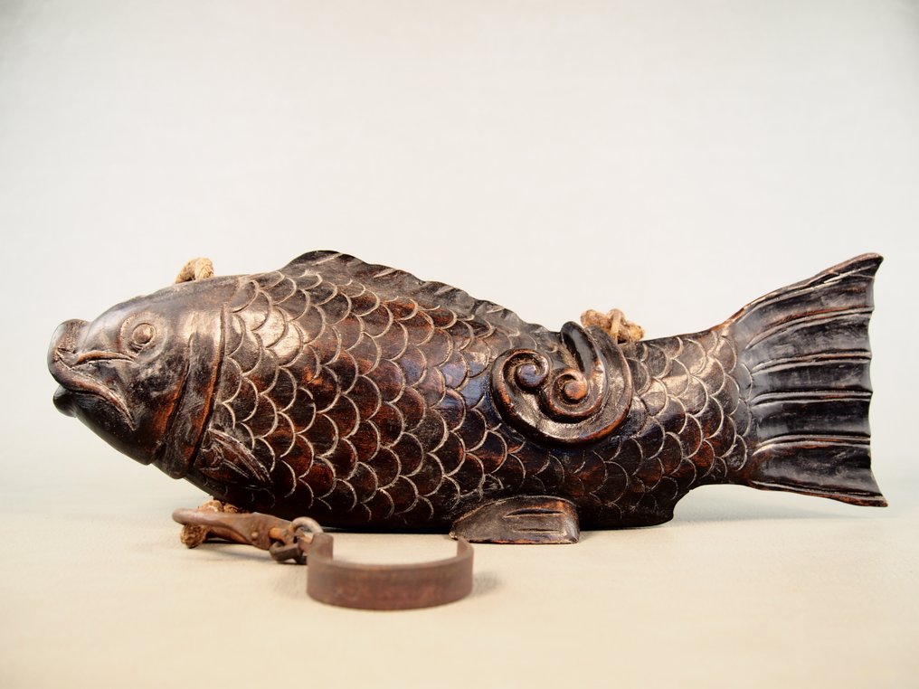 Jizaikagi 自在鉤 (adjustable hook) used in a hearth - 雕刻 - 从江户时代到明治时代的鱼木雕 - 日本 - 明治時期(1868-1912) #1.0