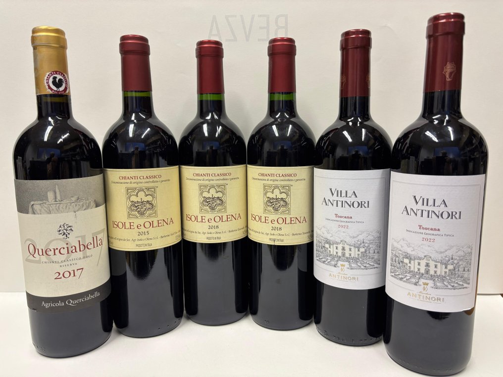 2017 Querciabella, 2022 x2 Villa Antinori, 2018 x3 Isole e Olena - Toscana Riserva - 6 Pullot (0.7 L) #1.0