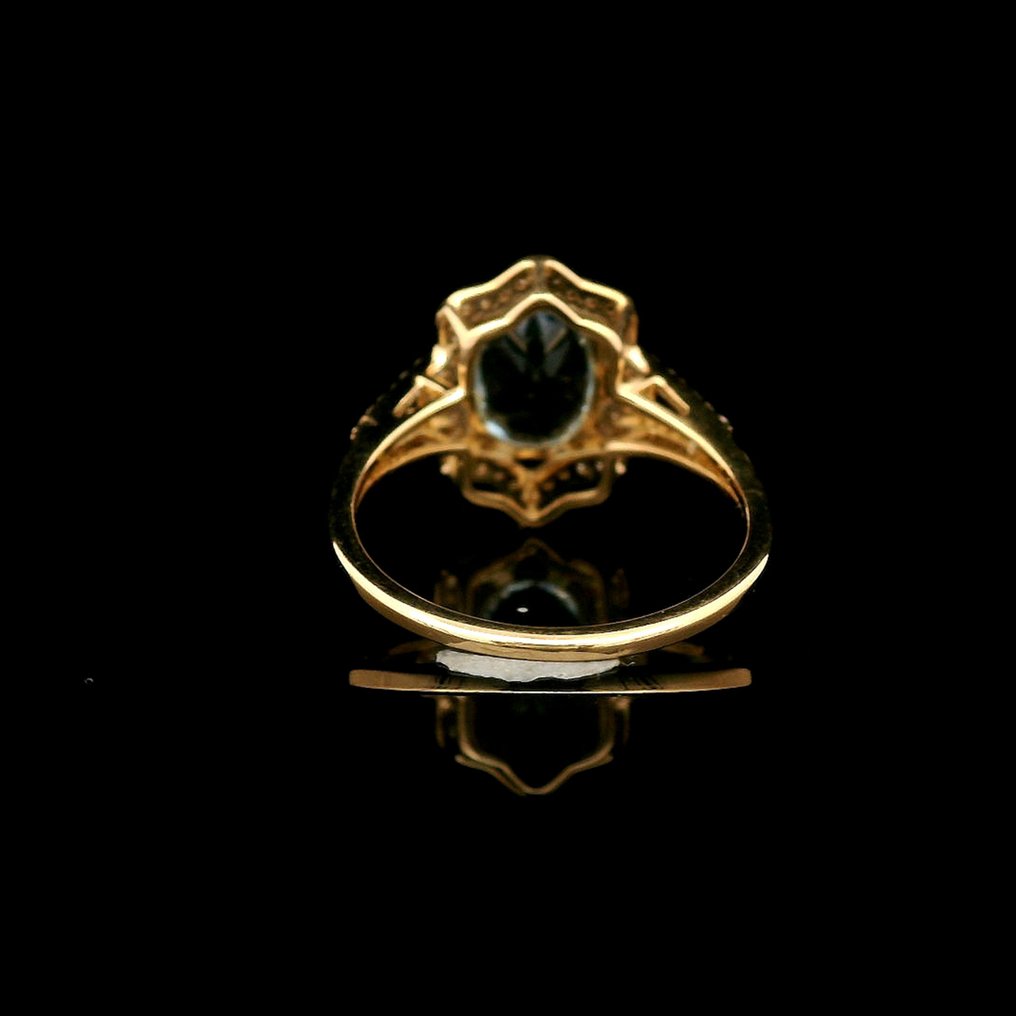 沒有保留價 - 戒指 - 14 克拉 黃金 - 1.83ct. tw. 海藍寶石 - 鉆石 #3.2