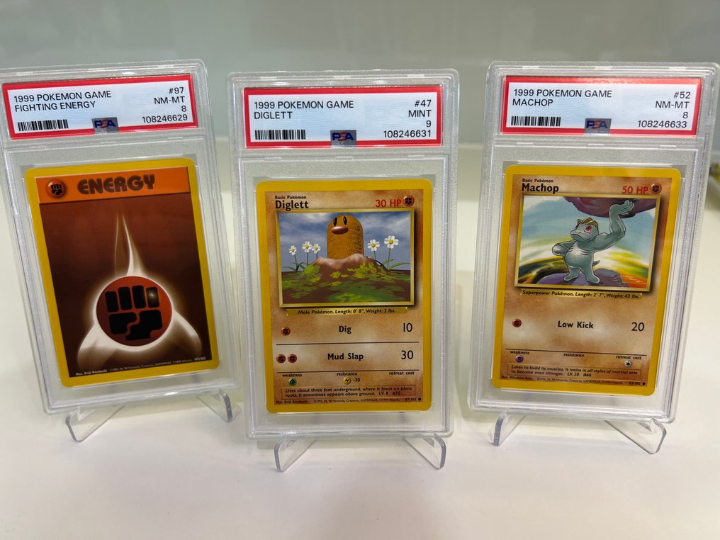 Pokémon - 3 Graded card - PSA 9 - WOTC #1.0