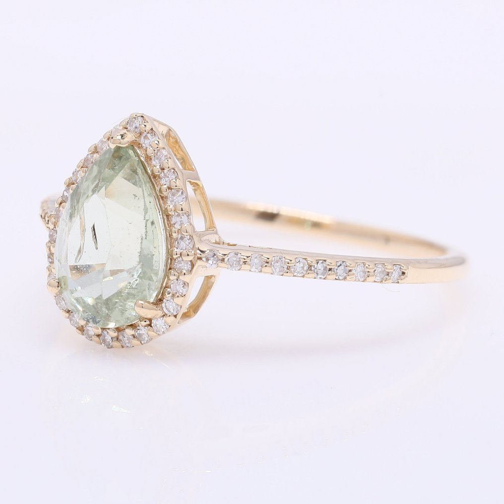 χωρίς τιμή ασφαλείας - Δαχτυλίδι - 14 καράτια Κίτρινο χρυσό -  1.80ct. tw. Ζαφείρι - Διαμάντι #2.1