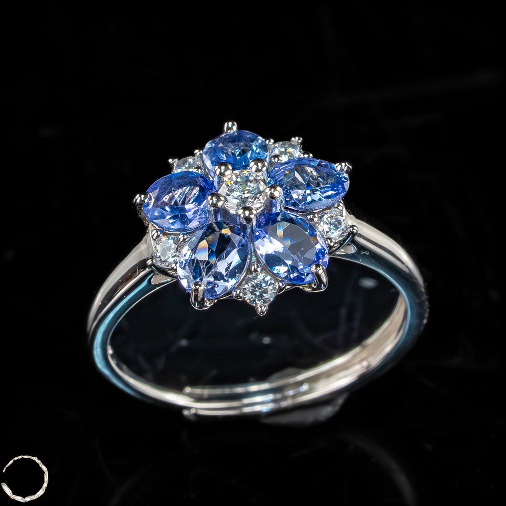 极佳的925纯银蓝宝石戒指 在其最纯粹的形式中的光辉 13,45克拉- 2.69 g #4.3