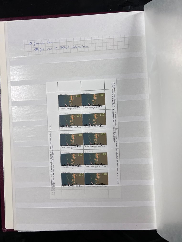 世界  - 收藏 Zehnerbogen（未邮戳）德国及其他杂项，分为5本集 #2.1