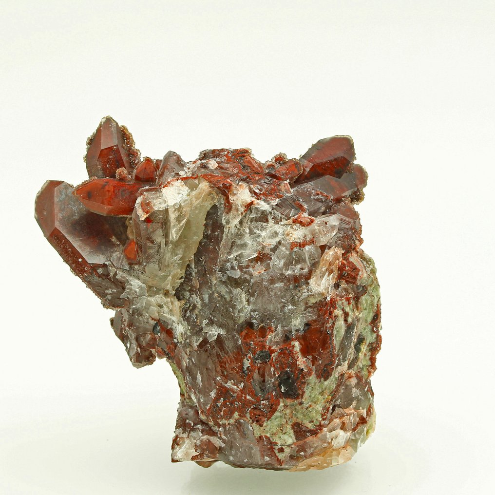 Αίμα-κόκκινος χαμάειδος χαλαζίας Κρύσταλλοι - Ύψος: 9.3 cm - Πλάτος: 8.3 cm- 292 g #1.0