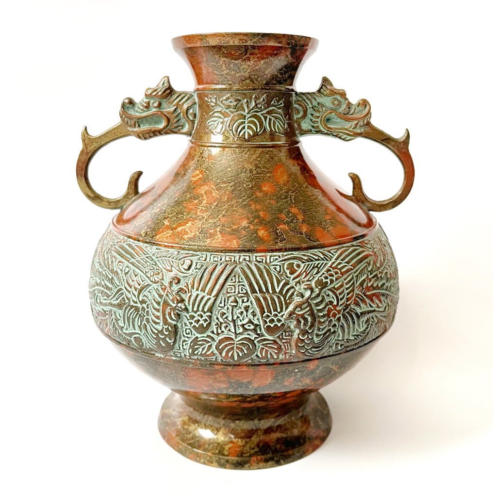 Βάζο - Alloy, Μπρούντζος, Χαλκός - Ιαπωνία - Takaoka bronze Zuiho (瑞峰)  (χωρίς τιμή ασφαλείας) #1.0