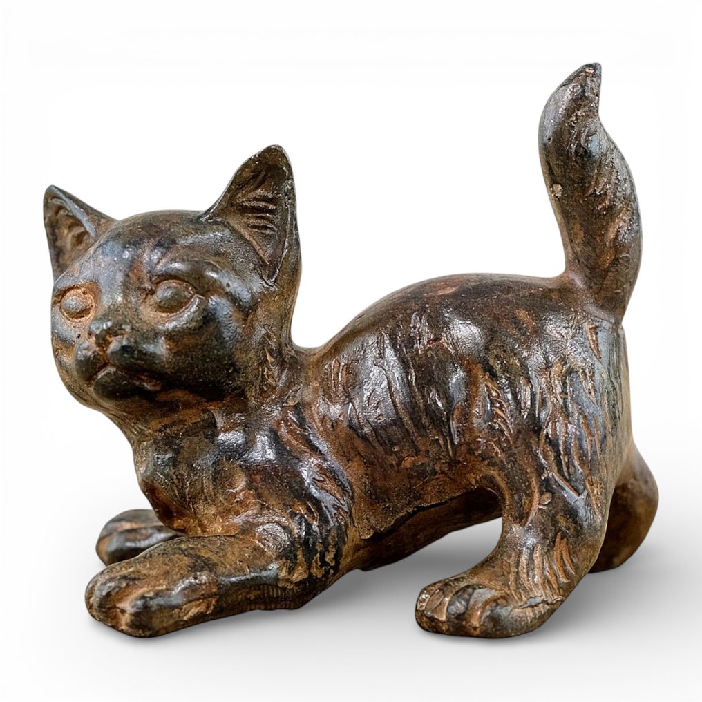 Pierre Chenet (XX-XXI) - Sculpture, Playful Kitten - 8 cm - Bronze #1.0