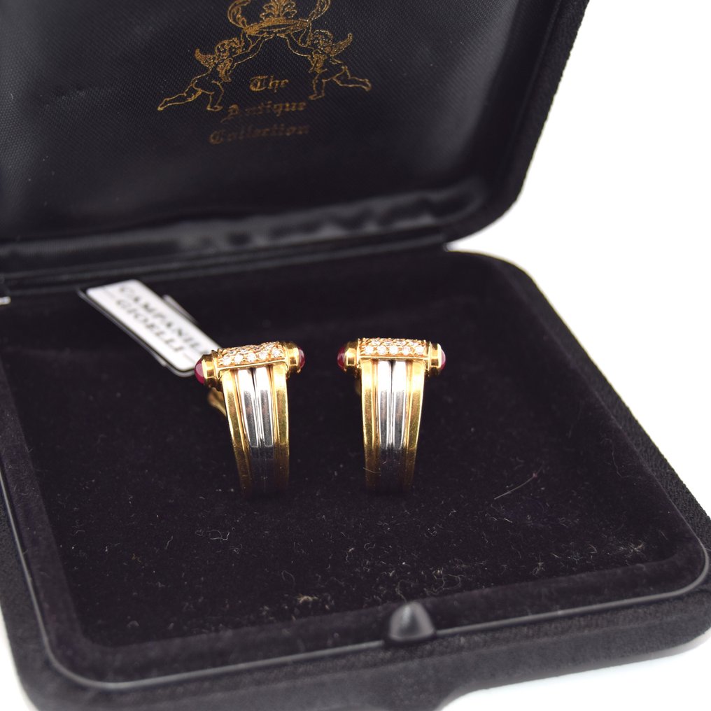 Piaget - Σκουλαρίκια - 18 καράτια Κίτρινο χρυσό -  1.50ct. tw. Διαμάντι (Φυσικό)  - Ρουμπίνι - υπογεγραμμένο 'PIAGET' #1.0