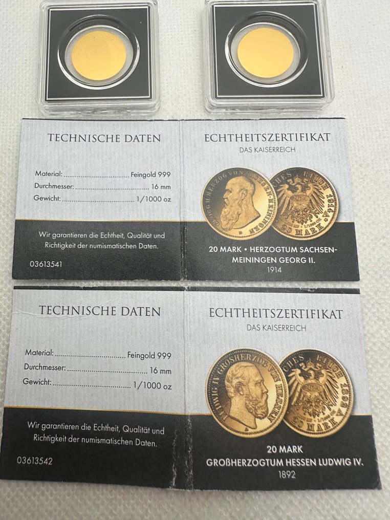 德国. Medal ND 20+20 Mark , oro (.999) (2 bars) (没有保留价) #4.3