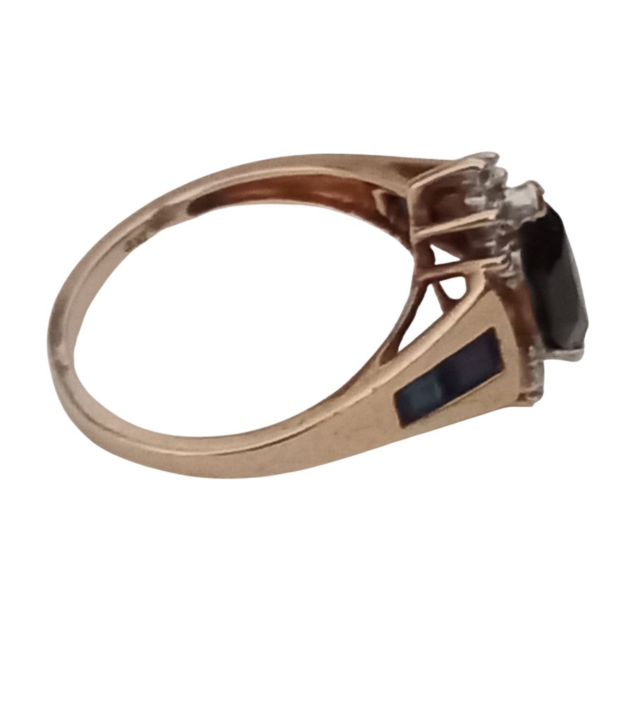 沒有保留價 - 戒指 - 14 克拉 黃金 -  1.50ct. tw. 藍寶石 - Art Deco 戒指 #2.1