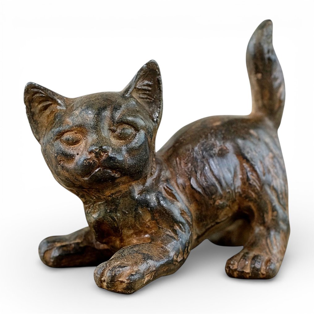 Pierre Chenet (XX-XXI) - Sculpture, Playful Kitten - 8 cm - Bronze #1.0