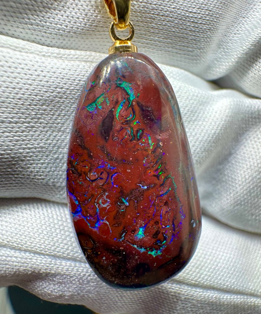 Opal wisiorek - Wysokość: 32 mm - Szerokość: 14 mm- 3.87 g - (1) #2.1