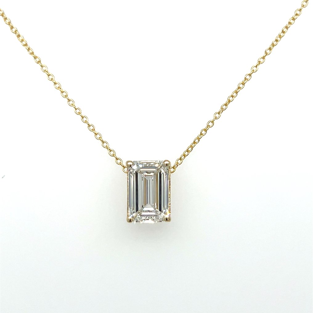 Κολιέ - 14 καράτια Κίτρινο χρυσό -  3.08ct. tw. Διαμάντι (Εργαστηριακής καλλιέργειας) #1.0
