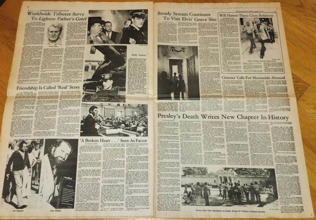 Elvis Presley, Death Memphis Commercial Appeal AUGUST 17, 1977 COMPLETE - Newspaper - 1977 #2.1