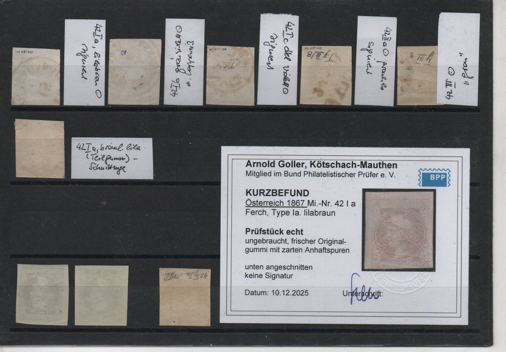Αυστρία 1880/1880 - Ειδική συλλογή εφημερίδων γραμματοσήμων με τύπους, μεταξύ αυτών ο τύπος Ia lilabraun με πιστοποίηση. - Katalognummer 42-43 #1.0