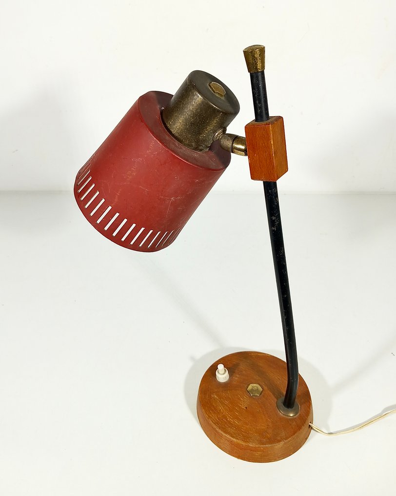 Bordlampe - Justérbart designalder 50 - Stål, Messing, Aluminium, Træ #1.0