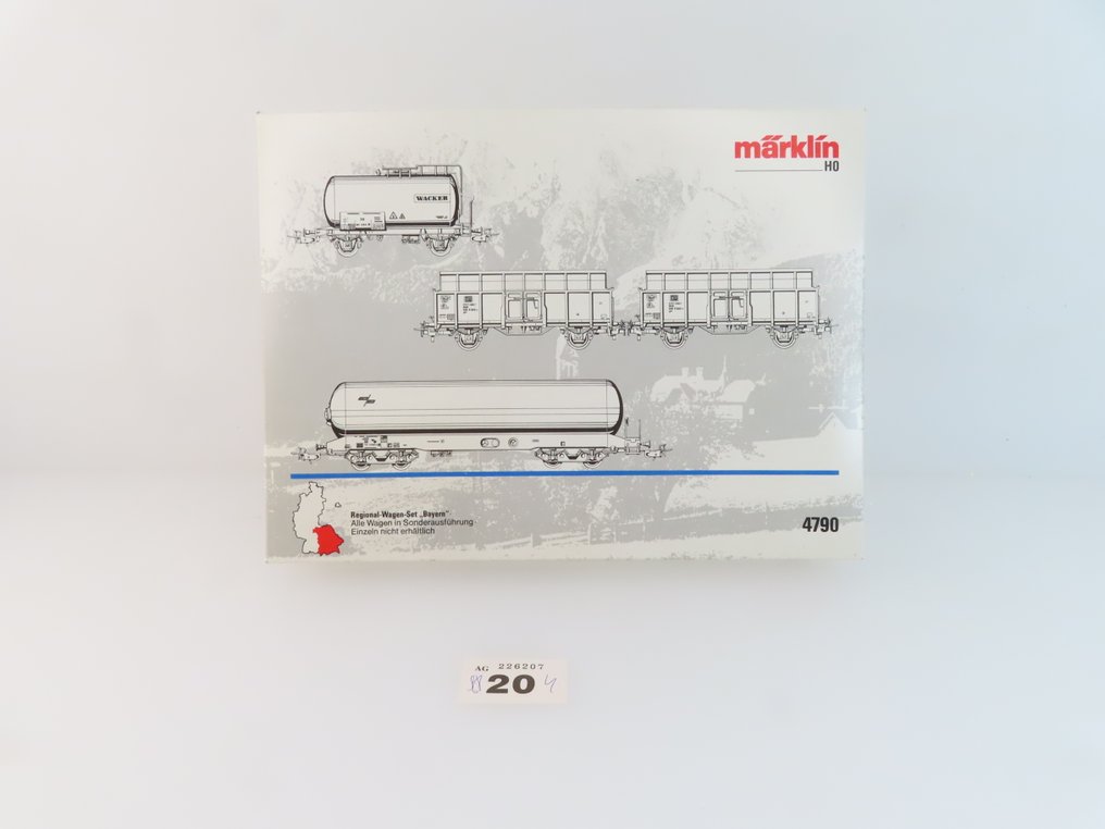 Märklin H0 - 4790 - 模型貨運火車組合 (1) - 四节货车套装，包括2/4轴锅车、两节高开式货车。 - DB #3.2