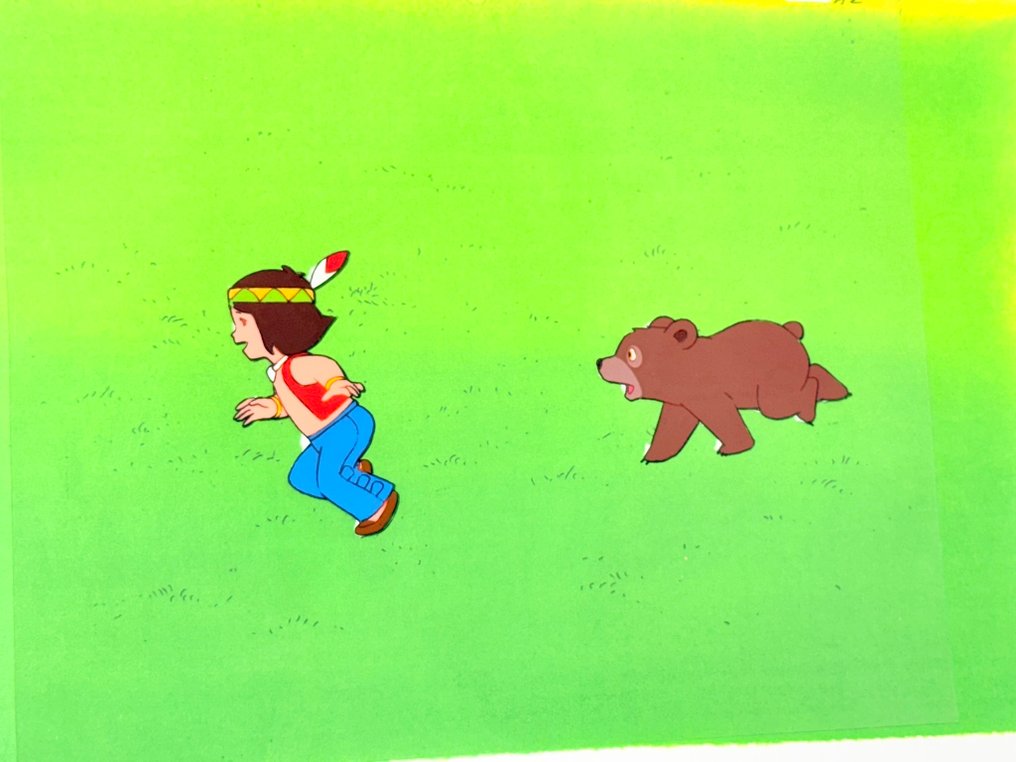 Nippon Animation - 原始动画片，带复制背景 - Monarch: The Big Bear of Tallac (Jacky and Nuca) (1977) #3.2