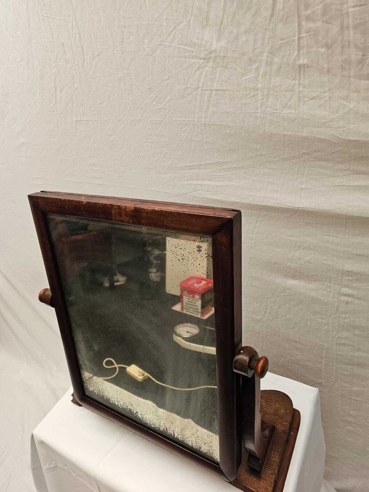 Καθρέφτης- Αρχαία βικτωριανή περιστρεφόμενη βέργα του 19ου αιώνα.  - Ξύλο #4.3