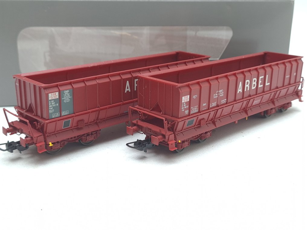 LS Models H0 - 30 059 - Σετ τρένου μοντελισμού μεταφοράς εμπορευμάτων (1) - Twee ertswagens DMH Fad Arbel - SNCF #2.1