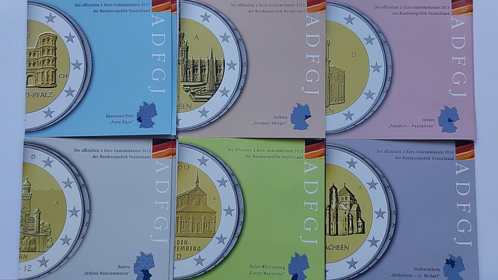 德國. 2 Euro 2012/2017 (6 sets - 30 coins)  (沒有保留價) #1.0