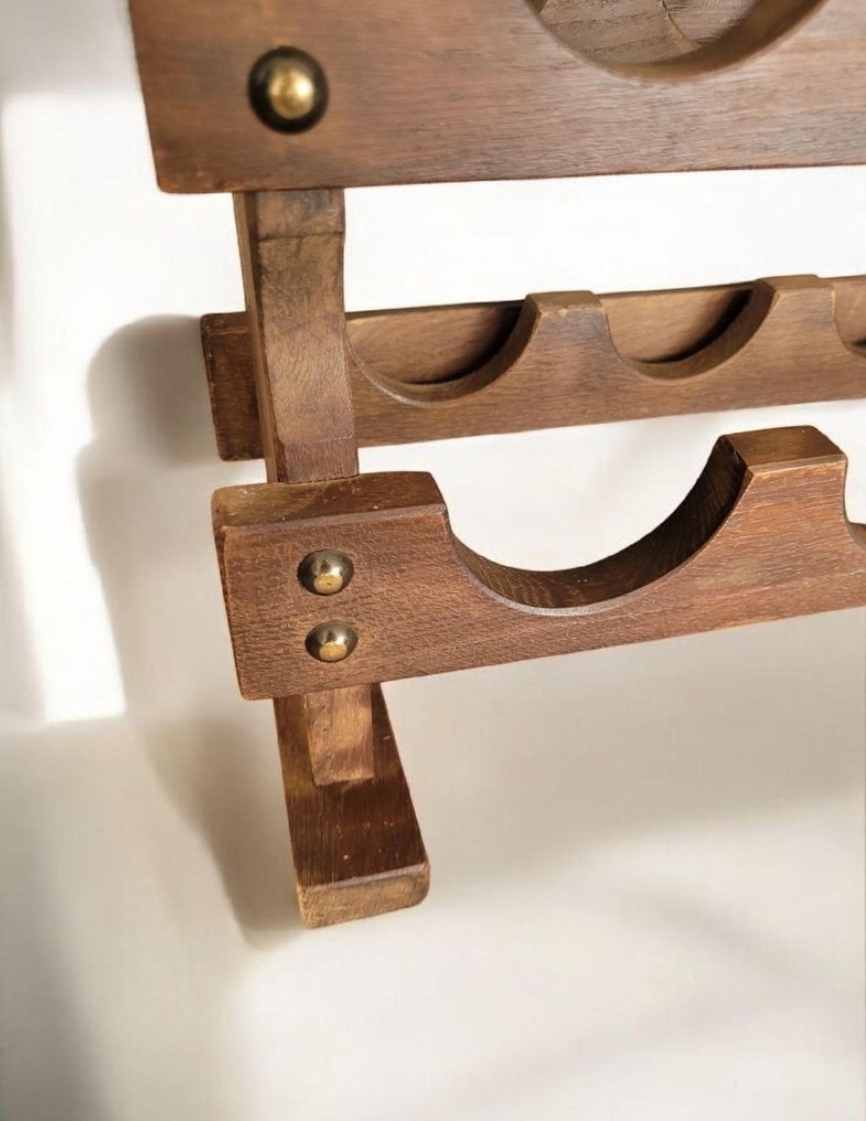 酒架 - 暗松木 - 乡村风格的酒架 - 荷兰 - 1960年代 - 松木 - 高大的木制酒架 #1.0