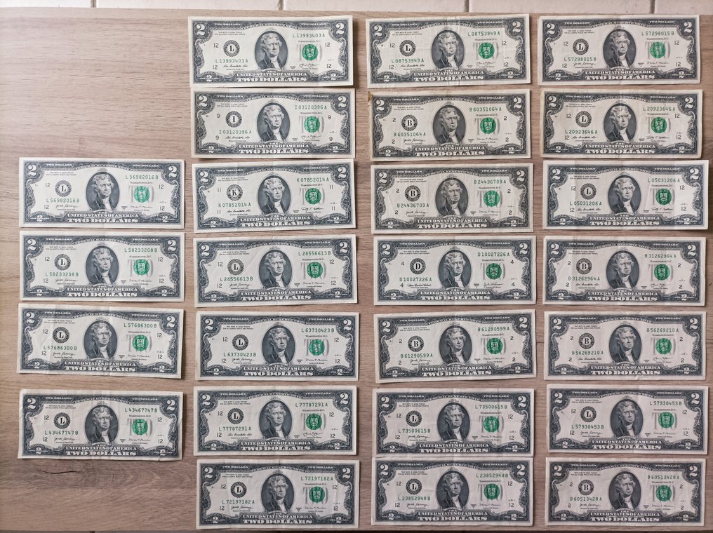 Amerikas Forenede Stater. - 25 x 2 Dollars - various dates  (Ingen mindstepris) #1.0