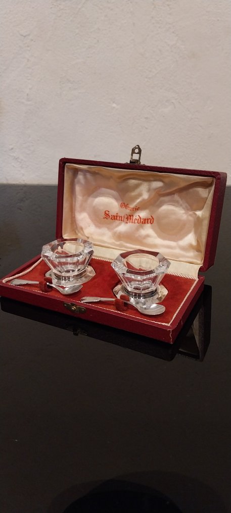 Service a caviar - saint medard - 鱼餐具 (2) - 镀银, 水晶 - 服务鱼子酱 #2.1