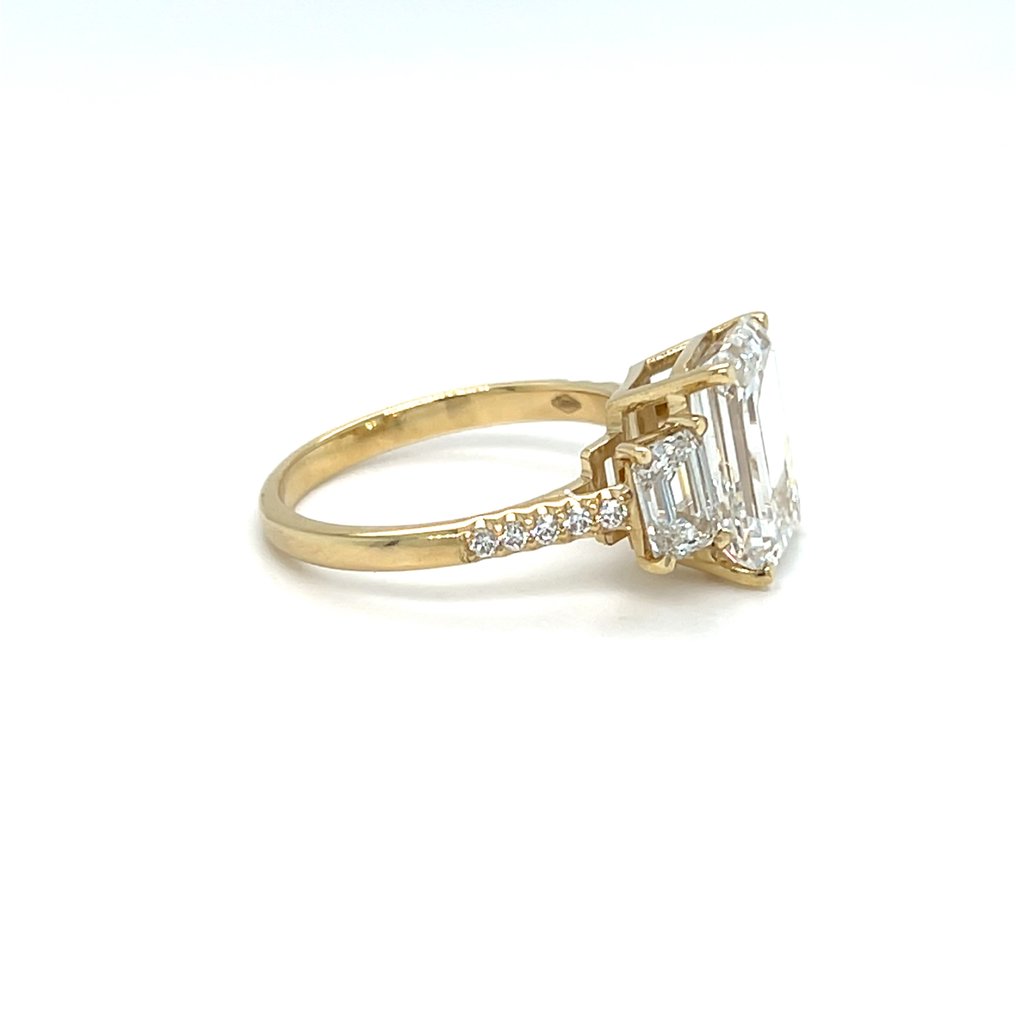 戒指 - 14 克拉 黃金 -  4.96ct. tw. 鉆石 (實驗室培育) - 鉆石 #3.2