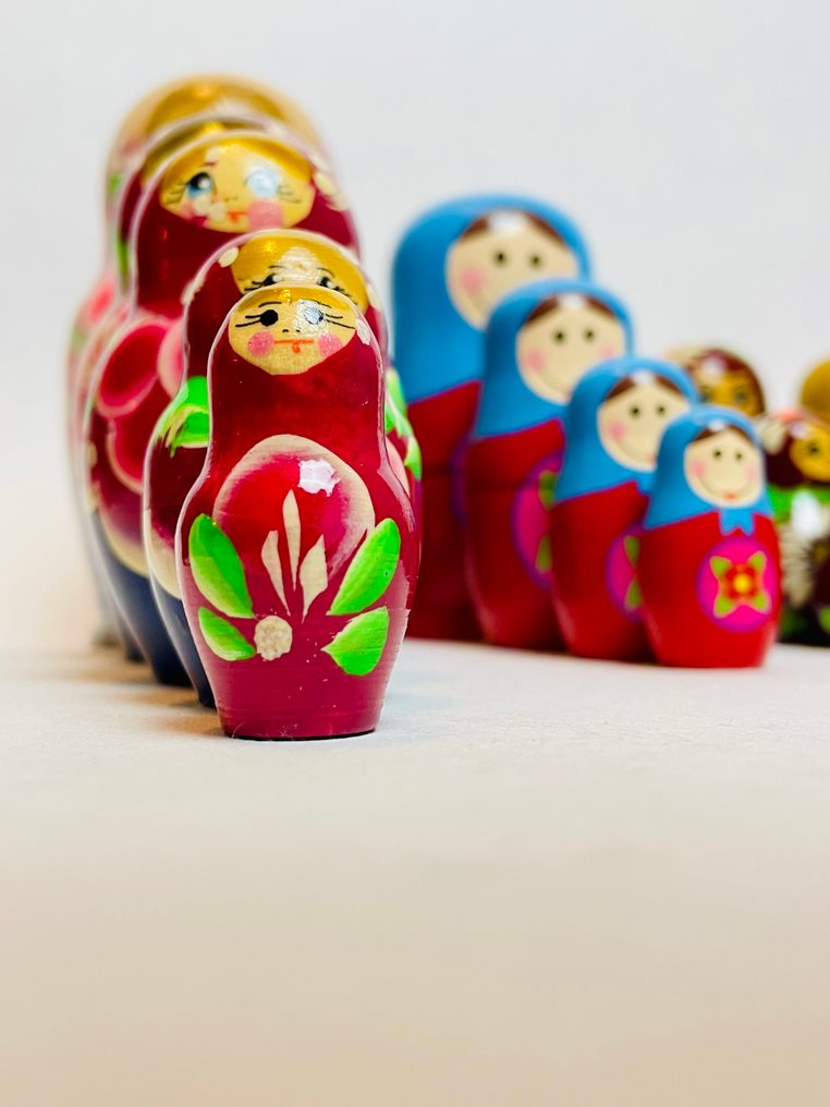 Statuetta - Russische matroesjka studie set  (27) - Legno, Paint #2.1