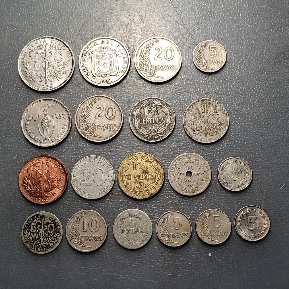 Sudamérica. Lote de 19 monedas  (Senza prezzo di riserva) #1.0