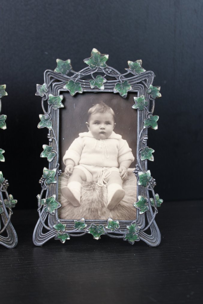 相框- 新艺术风格的花卉相框一对 - 錫 #2.1